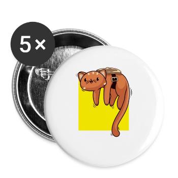 Perpetuum Mobile Cat Toast Humor Rotation Joke - Buttons large 2.2''/56 mm (5-pack) - white - Front