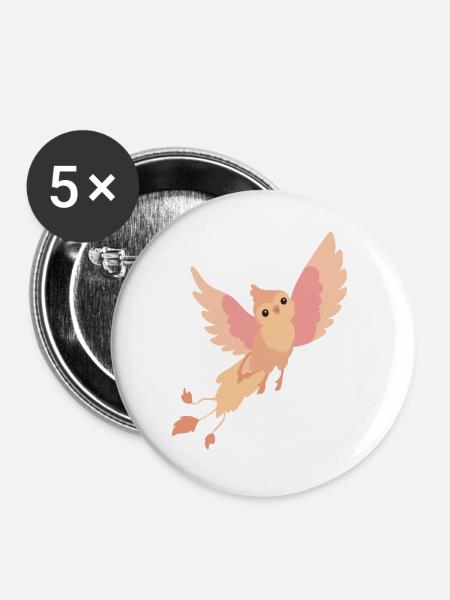 Phoenix - Buttons groß 56 mm (5er Pack) - Weiß