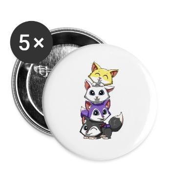 Non-binary foxes - Nonbinary LGBTQ - Buttons large 2.2''/56 mm (5-pack) - white - Front