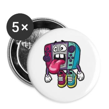 Humour de joueur Contrôleur de bande dessinée drôle de bande dessinée - Lot de 5 grands badges (56 mm) - blanc - Devant