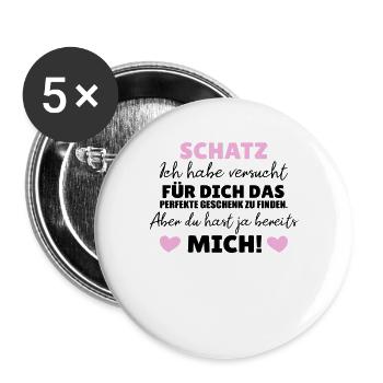 Geschenk für Freund. Lustige Geschenkidee für Mann - Buttons groß 56 mm (5er Pack) - Weiß - Vorne