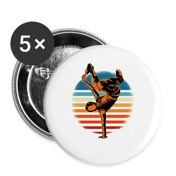 Breakdance B-Boy Breaker Breakdancer B-Girl HipHop - Buttons large 2.2''/56 mm (5-pack) - white - Front