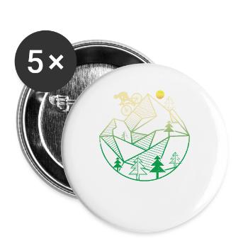 Cool Mountain Biking Shirt - Geoemtric / Poly Art - Buttons large 2.2''/56 mm (5-pack) - white - Front