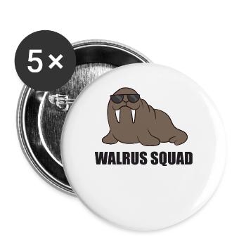 Team Walrus Funny Walrus Squad - Buttons large 2.2''/56 mm (5-pack) - white - Front
