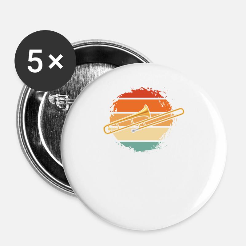 Trombone trombone - Buttons large 2.2''/56 mm (5-pack) - white