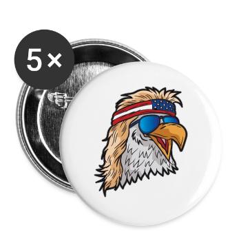 Pygargue à tête blanche américaine Patriot USA - Lot de 5 grands badges (56 mm) - blanc - Devant