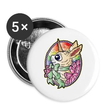 Unicorn bunny easter jewels gems - Buttons large 2.2''/56 mm (5-pack) - white - Front