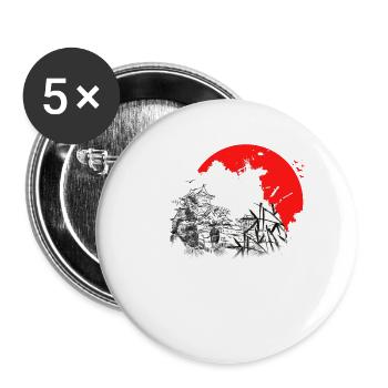 Japan - Buttons groß 56 mm (5er Pack) - Weiß - Vorne