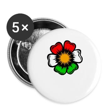 Pop Art Flower Star in Fluorescent Colors - Buttons large 2.2''/56 mm (5-pack) - white - Front