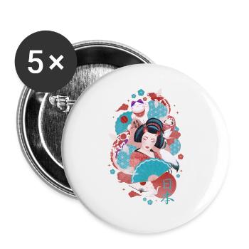 Japan - Buttons groß 56 mm (5er Pack) - Weiß - Vorne