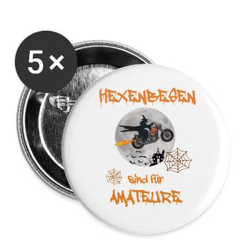 Hexenbesen sind für Amateure Motorrad Bike Chopper - Buttons groß 56 mm (5er Pack) - Weiß - Vorne