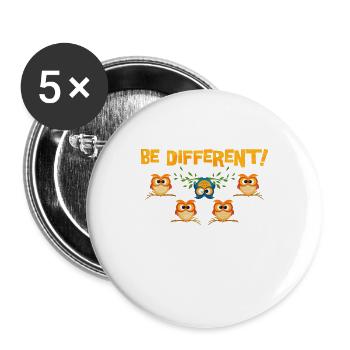 owl - Buttons large 2.2''/56 mm (5-pack) - white - Front