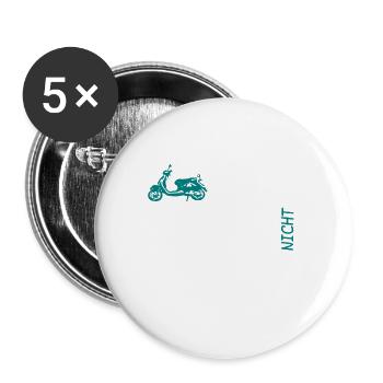 Moped Lernen auf dem Feldweg - Buttons groß 56 mm (5er Pack) - Weiß - Vorne