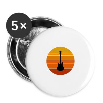 Musikgitarre - Buttons groß 56 mm (5er Pack) - Weiß - Vorne