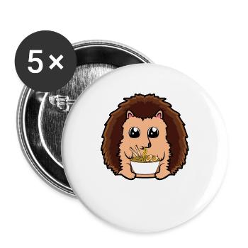 Kawaii Faultier Shirt - Süße Faultier Geschenke - Ramen Nood - Buttons groß 56 mm (5er Pack) - Weiß - Vorne