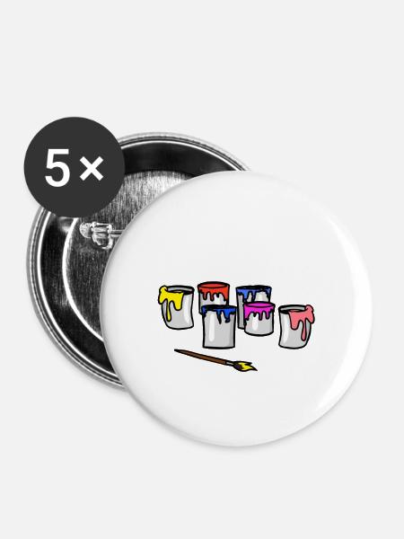 Arbeitsbereich Farben Berufe Job Maler Künstler - Buttons/Badges stor, 56 mm (5-pack) - hvid