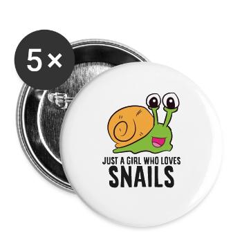 Escargots drôles juste une fille qui escargot - Lot de 5 grands badges (56 mm) - blanc - Devant