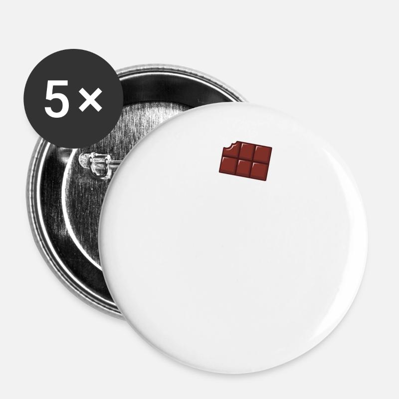chocolate - Buttons large 2.2''/56 mm (5-pack) - white