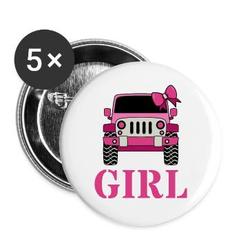 Off Road Girl - Buttons large 2.2''/56 mm (5-pack) - white - Front