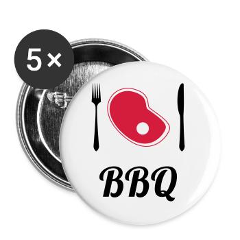 BBQ - Barbecue - Grill - Buttons large 2.2''/56 mm (5-pack) - white - Front