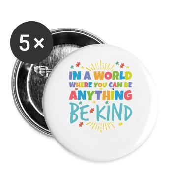 Autism Autistic Asperger Syndrome Puzzle Gift - Buttons large 2.2''/56 mm (5-pack) - white - Front