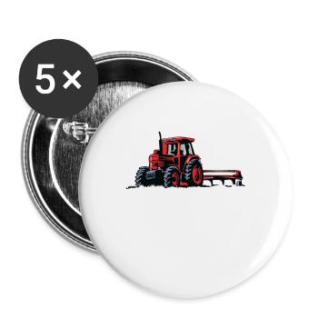 tracteur - Lot de 5 grands badges (56 mm) - blanc - Devant