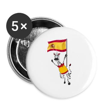 Spanien - Buttons groß 56 mm (5er Pack) - Weiß - Vorne