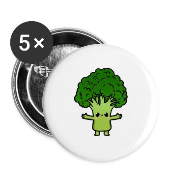 Brocoli sucré - Lot de 5 grands badges (56 mm) - blanc - Devant