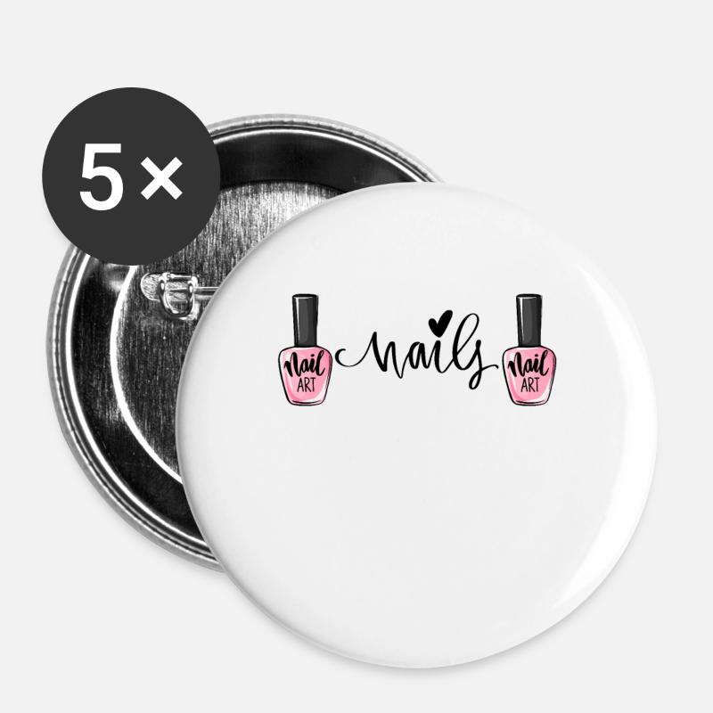 Nail polish nail design manicure nail salon nails - Buttons large 2.2''/56 mm (5-pack) - white