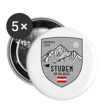 Stuben Albona Österreich Wappen - Buttons groß 56 mm (5er Pack) - Weiß - Vorne