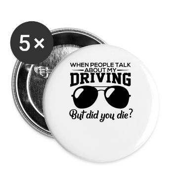 École de conduite apprenant conducteur apprenant conducteur - Lot de 5 grands badges (56 mm) - blanc - Devant