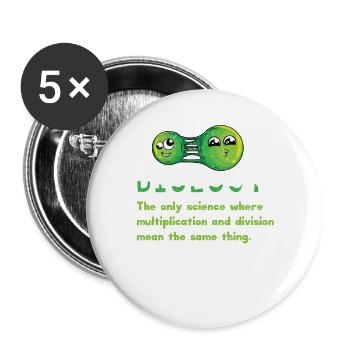 Chemise drôle de biologie - Cadeau de diplômé en biologie - Biol - Lot de 5 grands badges (56 mm) - blanc - Devant