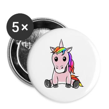 Unicorn Mythical Creatures Children Baby - Buttons large 2.2''/56 mm (5-pack) - white - Front