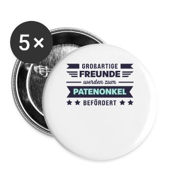 großartige Freunde Partenonkel tshirt geschenk - Buttons groß 56 mm (5er Pack) - Weiß - Vorne