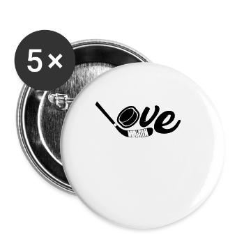 Hockey sur glace joueur de hockey sur glace hockey sur glace - Lot de 5 grands badges (56 mm) - blanc - Devant