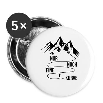 Wandern Berge Sprüche - Buttons groß 56 mm (5er Pack) - Weiß - Vorne