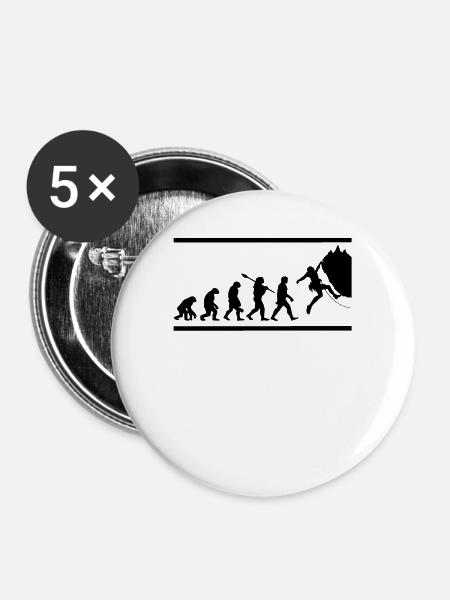 Felskletterer Klettern Evolution - Buttons groß 56 mm (5er Pack) - Weiß
