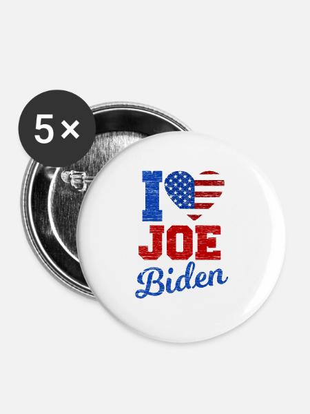 Joe Biden - Buttons groß 56 mm (5er Pack) - Weiß