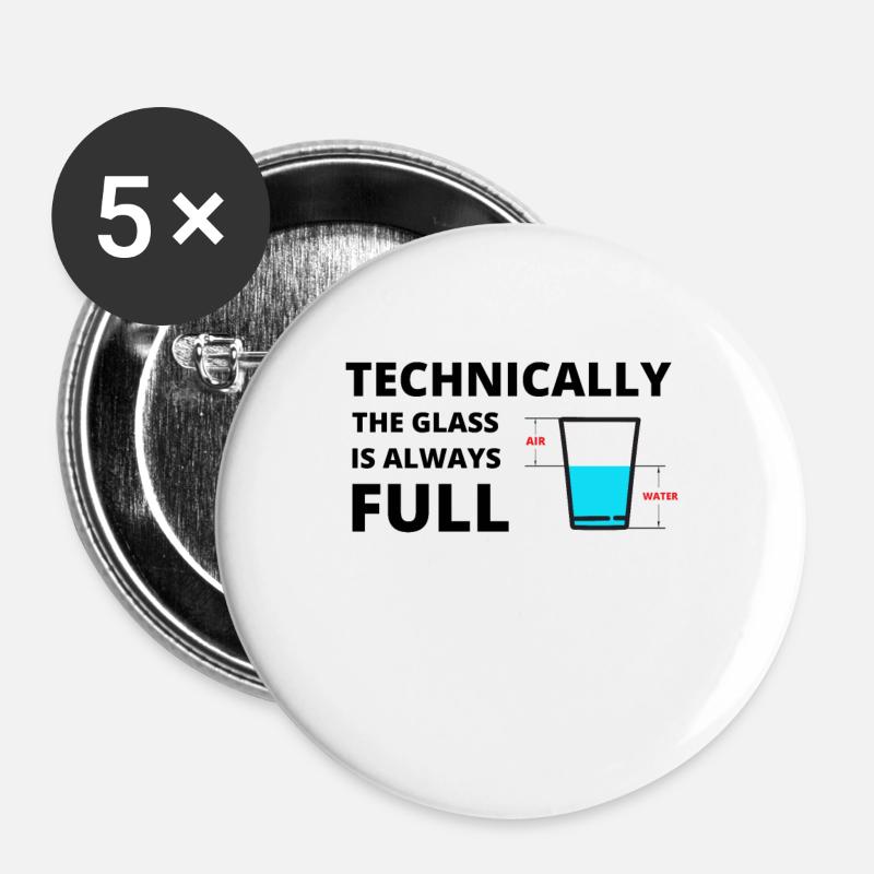 Science Sayings Funny Gift - Buttons large 2.2''/56 mm (5-pack) - white