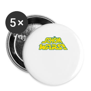 SCHÖN WARS - Buttons groß 56 mm (5er Pack) - Weiß - Vorne