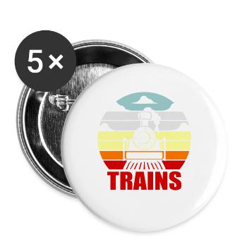 train - Buttons large 2.2''/56 mm (5-pack) - white - Front