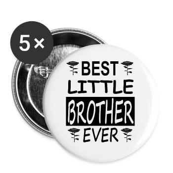 kleiner Bruder bester Bruder Spruch Geschenk - Buttons groß 56 mm (5er Pack) - Weiß - Vorne