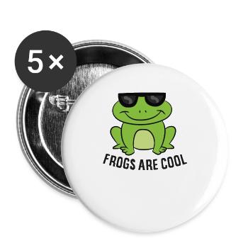 Frogs Are Cool Gift For Frog Lover Funny Frogs - Buttons large 2.2''/56 mm (5-pack) - white - Front