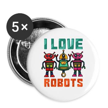Roboter Robot - Buttons large 2.2''/56 mm (5-pack) - white - Front