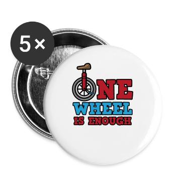 Monocycle One Wheel Monocylce est assez d'équilibre - Lot de 5 grands badges (56 mm) - blanc - Devant
