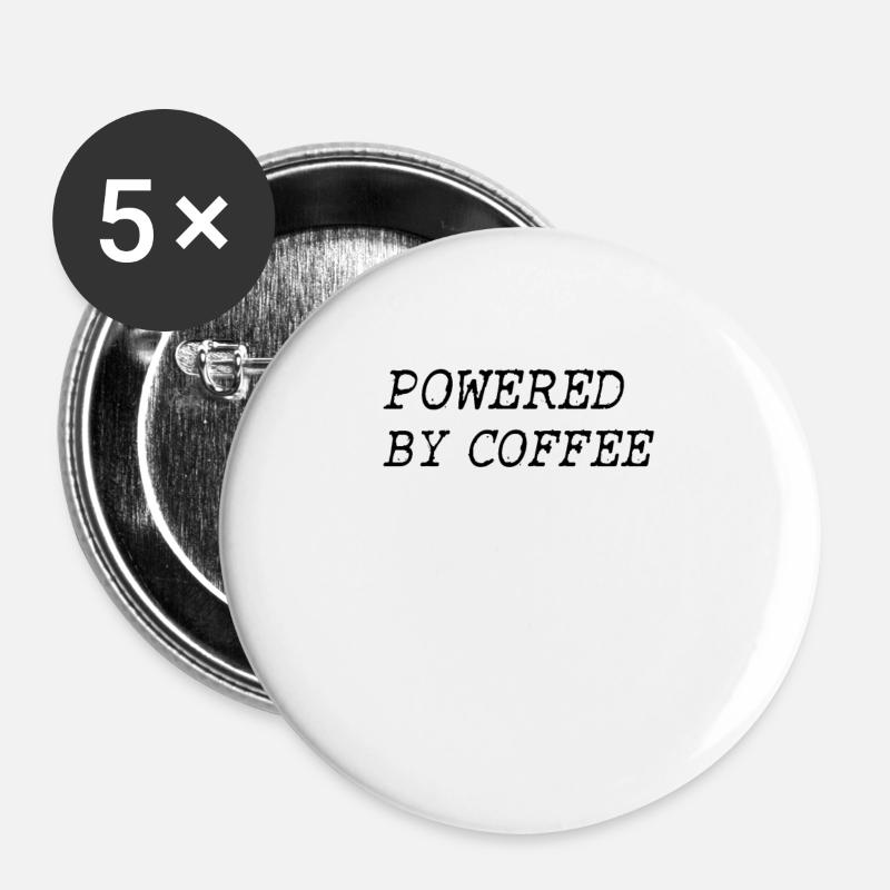 Powered by coffee - Buttons large 2.2''/56 mm (5-pack) - white