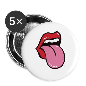 Rock and roll - Buttons large 2.2''/56 mm (5-pack) - white - Front