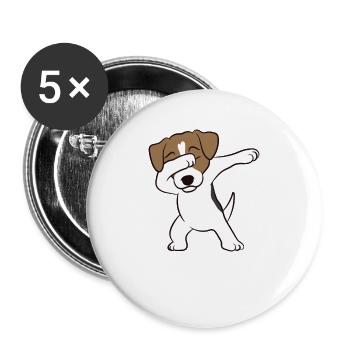 Dabbing Jack Russell Terrier Dabbing Jack Russell - Buttons groß 56 mm (5er Pack) - Weiß - Vorne