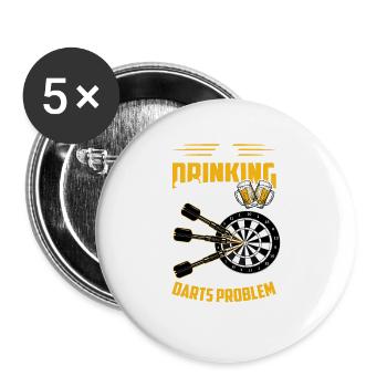 Darts - Buttons large 2.2''/56 mm (5-pack) - white - Front