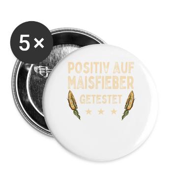 Maisfieber Landwirtschaft Mais Maisernte Bauer - Buttons groß 56 mm (5er Pack) - Weiß - Vorne